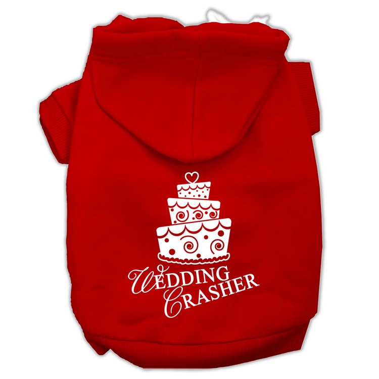 Wedding Crasher Screen Print Pet Hoodies Red Size XS