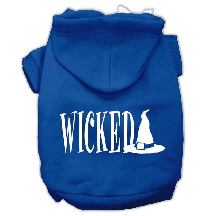 Wicked Screen Print Pet Hoodies Blue Size XS