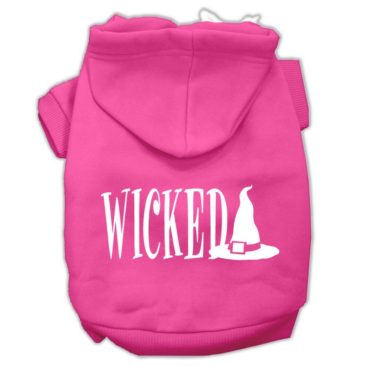 Wicked Screen Print Pet Hoodies Bright Pink Size S