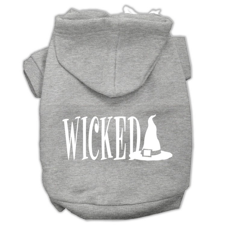 Wicked Screen Print Pet Hoodies Grey Size XXXL