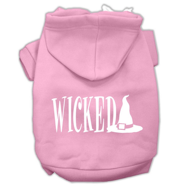 Wicked Screen Print Pet Hoodies Light Pink Size XS