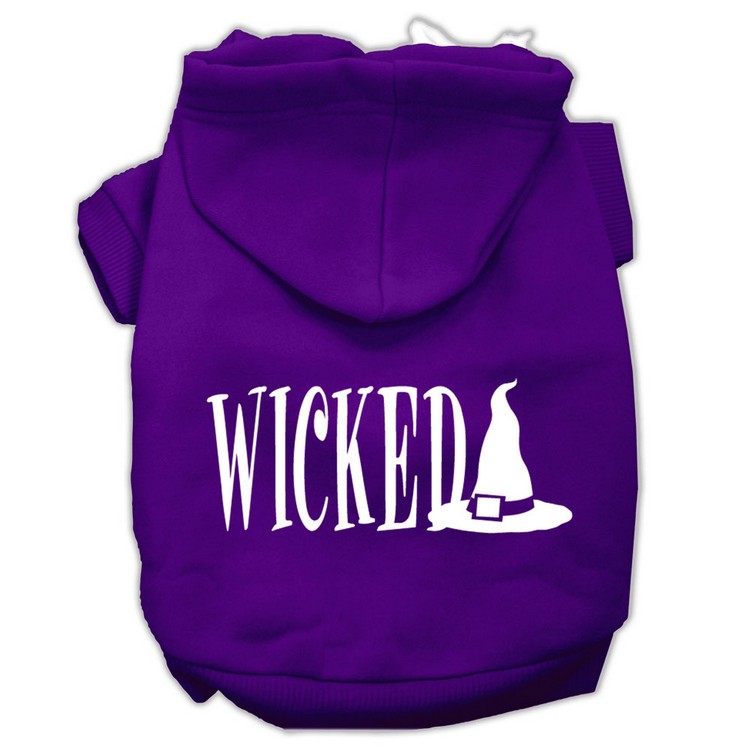 Wicked Screen Print Pet Hoodies Purple Size XS