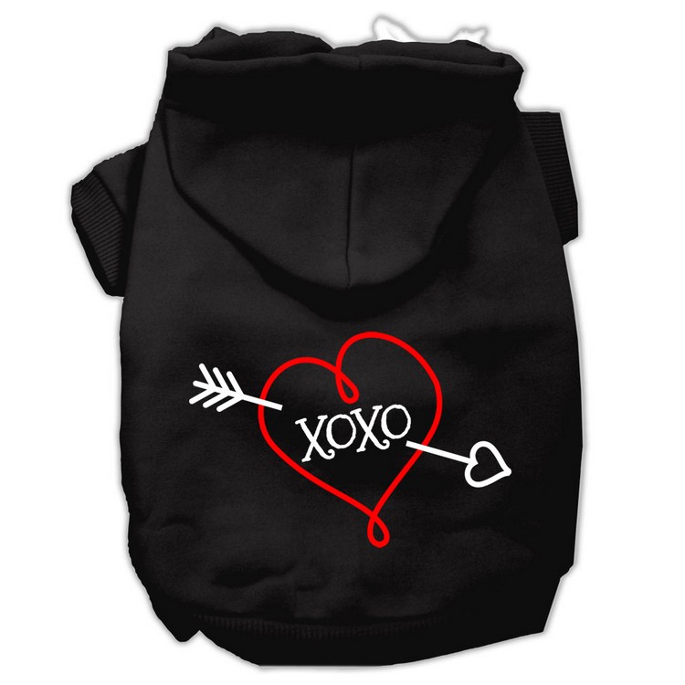 XOXO Screen Print Pet Hoodies Black Size XL