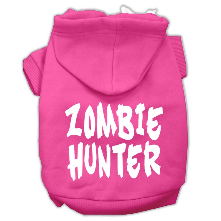 Zombie Hunter Screen Print Pet Hoodies Bright Pink Size XXL