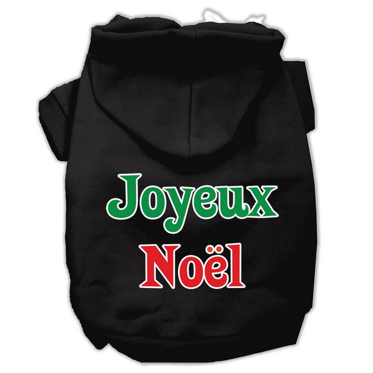 Joyeux Noel Screen Print Pet Hoodies Black XS