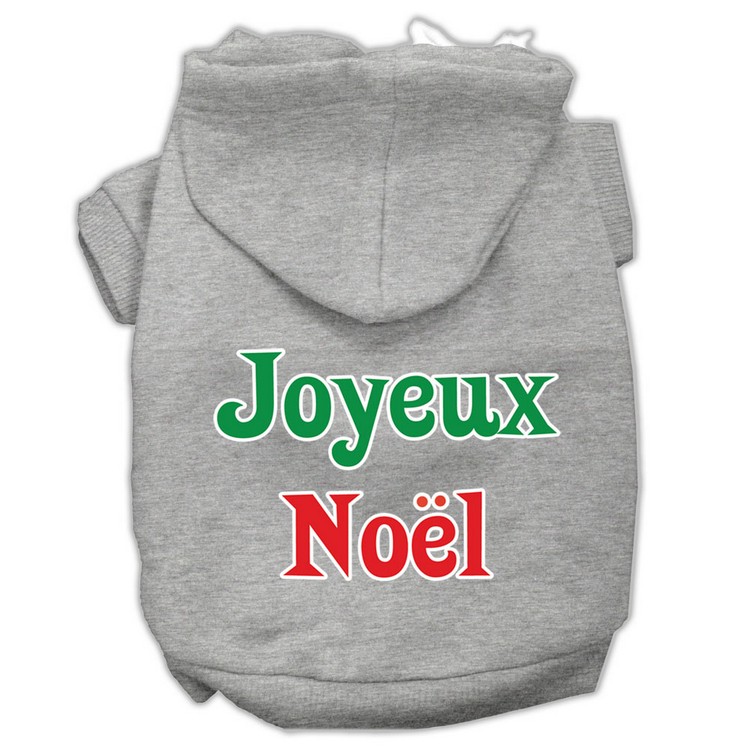 Joyeux Noel Screen Print Pet Hoodies Grey XS