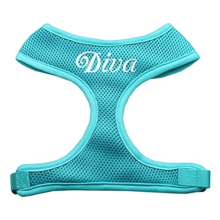 Diva Design Screen Print Mesh Pet Harness Aqua