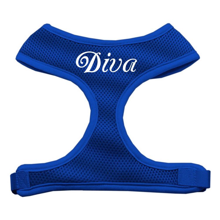 Diva Design Screen Print Mesh Pet Harness Blue