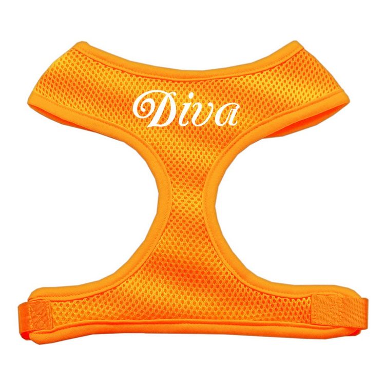 Diva Design Screen Print Mesh Pet Harness Orange