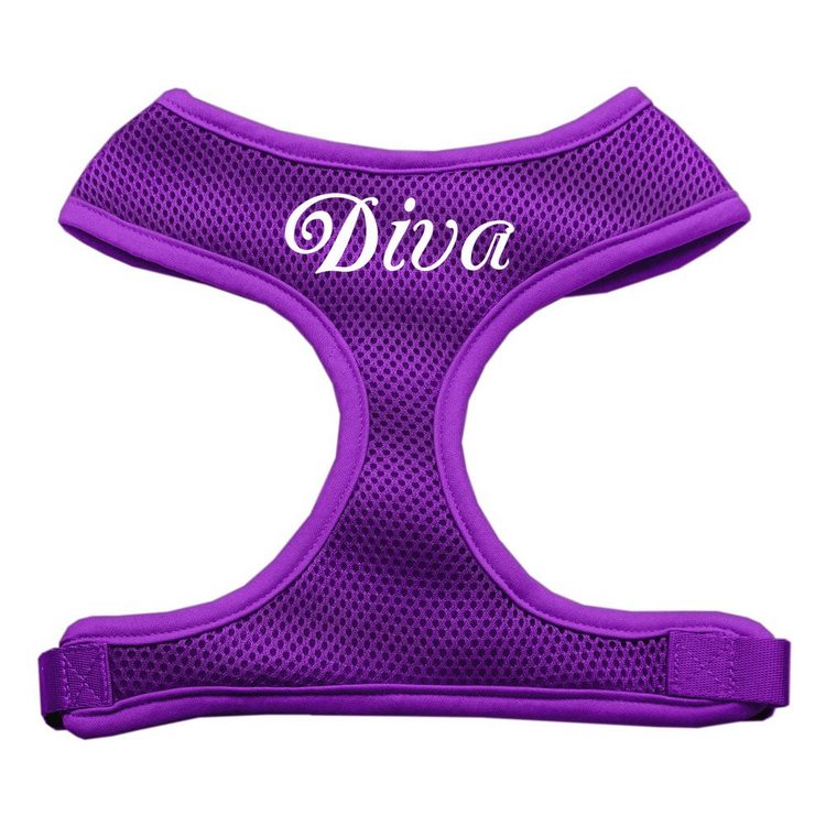 Diva Design Screen Print Mesh Pet Harness Purple