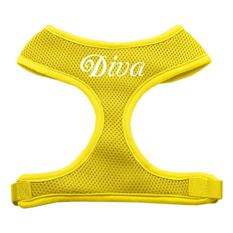 Diva Design Screen Print Mesh Pet Harness Yellow
