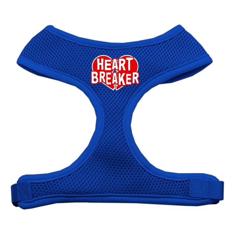 Heart Breaker Screen Print Mesh Pet Harness Blue