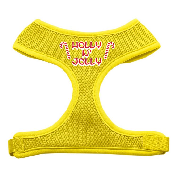 Holly N Jolly Screen Print Screen Print Mesh Pet Harness Yellow