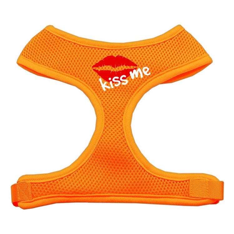 Kiss Me Screen Print Mesh Pet Harness Orange