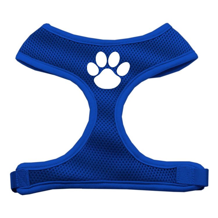 Paw Design Screen Print Mesh Pet Harness Blue