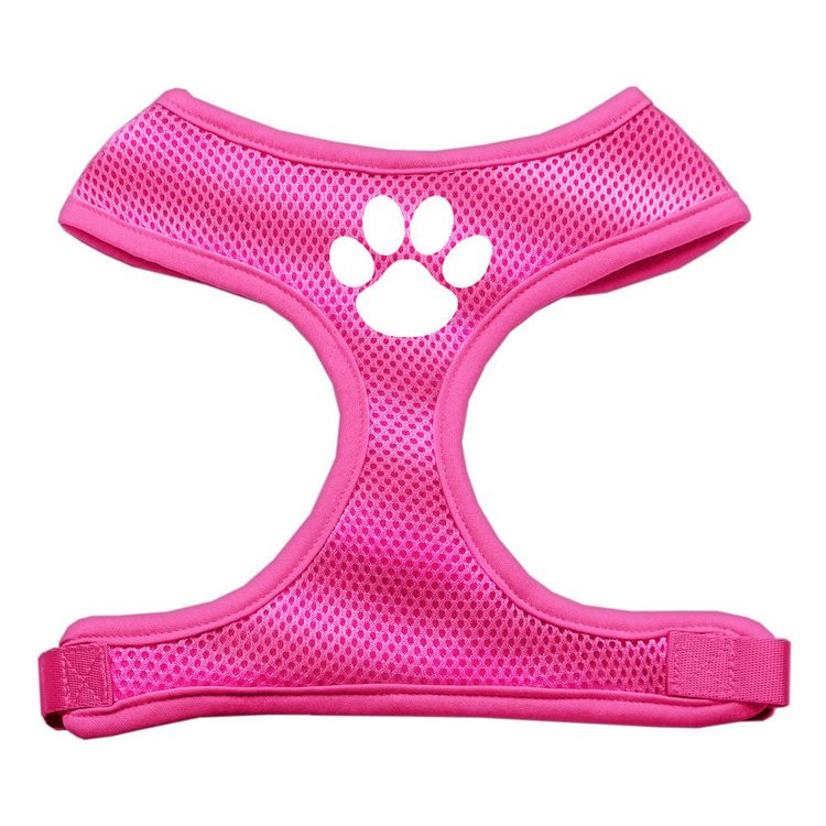 Paw Design Screen Print Mesh Pet Harness Pink