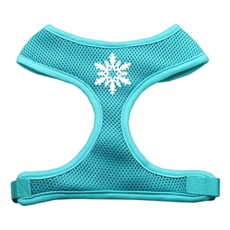 Snowflake Design Screen Print Mesh Pet Harness Aqua