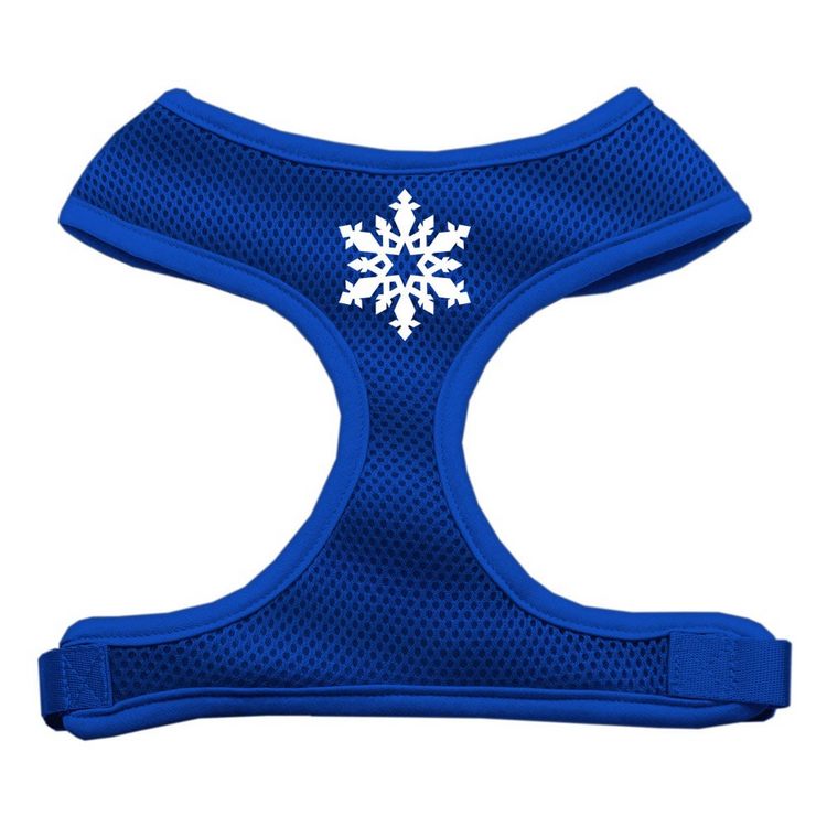 Snowflake Design Screen Print Mesh Pet Harness Blue