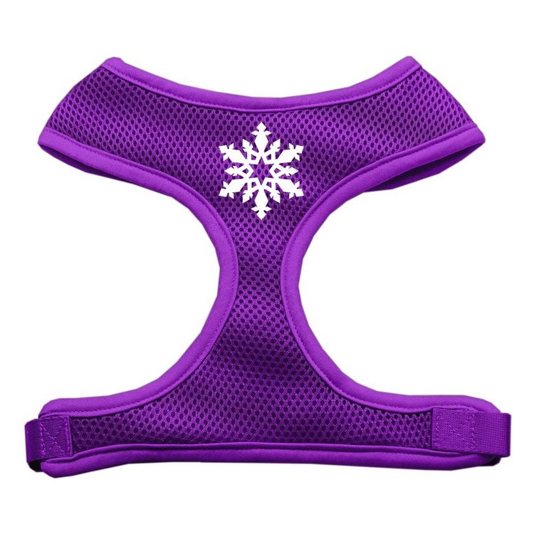 Snowflake Design Screen Print Mesh Pet Harness Purple