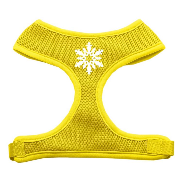 Snowflake Design Screen Print Mesh Pet Harness Yellow