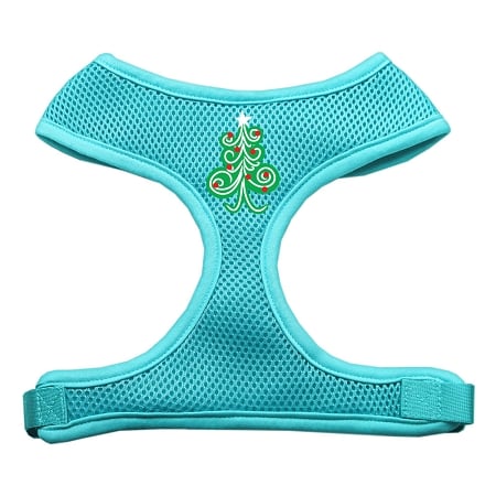 Swirly Christmas Tree Screen Print Screen Print Mesh Pet Harness Aqua