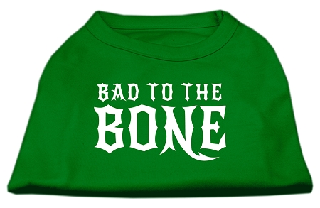 Bad to the Bone Dog Shirt Emerald Green Med