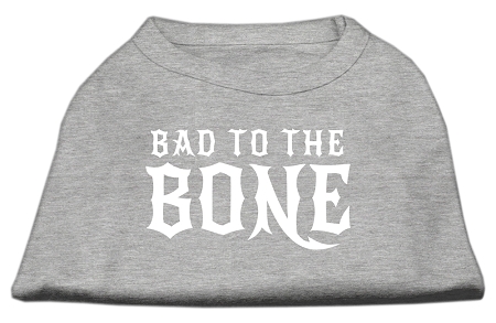 Bad to the Bone Dog Shirt Grey Med