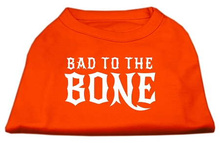 Bad to the Bone Dog Shirt Orange Med