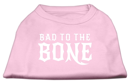 Bad to the Bone Dog Shirt Light Pink XS