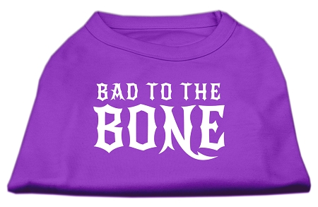 Bad to the Bone Dog Shirt Purple XL