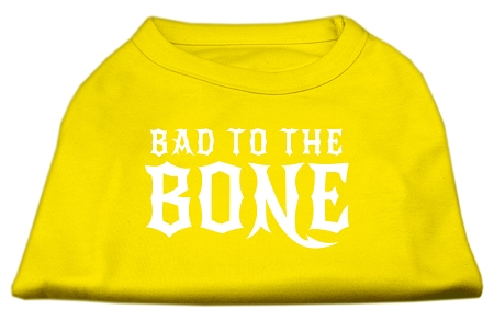 Bad to the Bone Dog Shirt Yellow XS