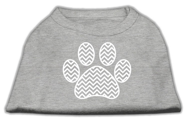 Chevron Paw Screen Print Shirt Grey XS