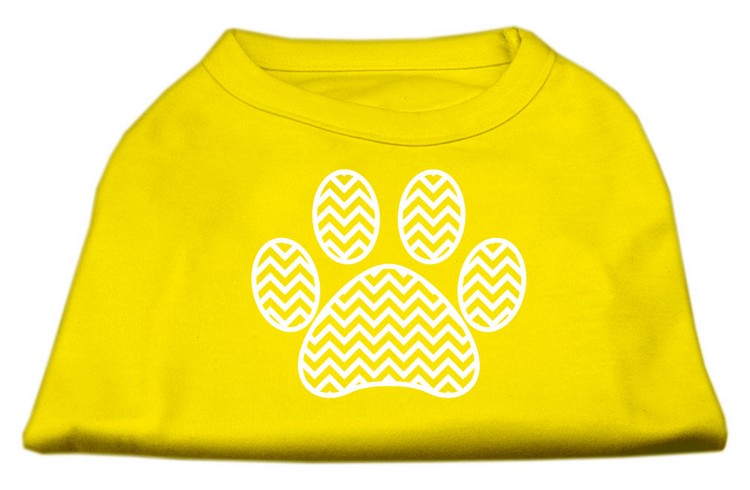 Chevron Paw Screen Print Shirt Yellow XS