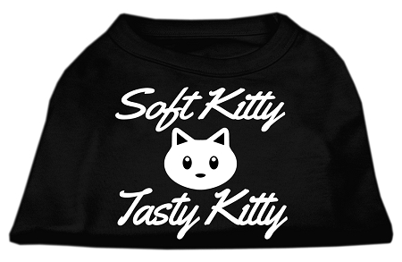 Softy Kitty, Tasty Kitty Screen Print Dog Shirt Black XXXL