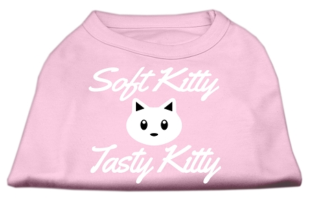 Softy Kitty, Tasty Kitty Screen Print Dog Shirt Light Pink XXXL