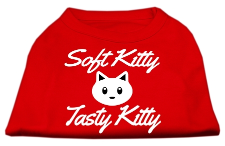 Softy Kitty, Tasty Kitty Screen Print Dog Shirt Red Med