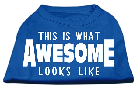 This is What Awesome Looks Like Dog Shirt Blue XL