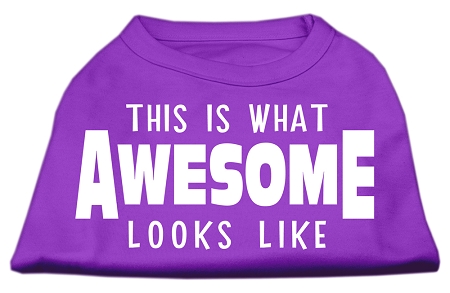 This is What Awesome Looks Like Dog Shirt Purple XXL