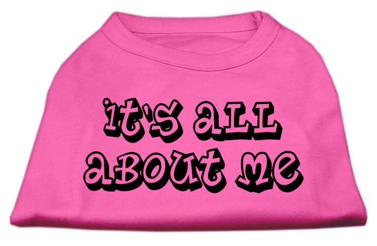 It's All About Me Screen Print Shirts Bright Pink XS