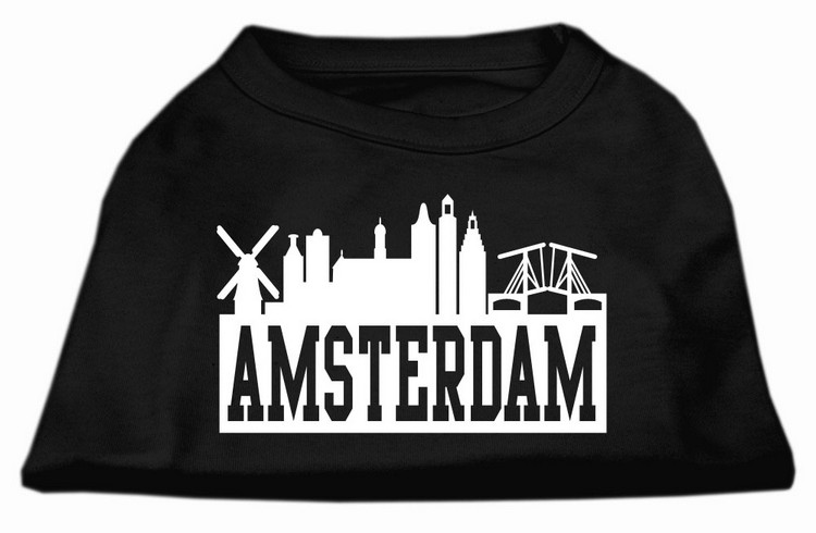 Amsterdam Skyline Screen Print Shirt Black XS