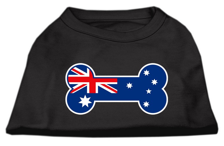 Bone Shaped Australian Flag Screen Print Shirts Black M