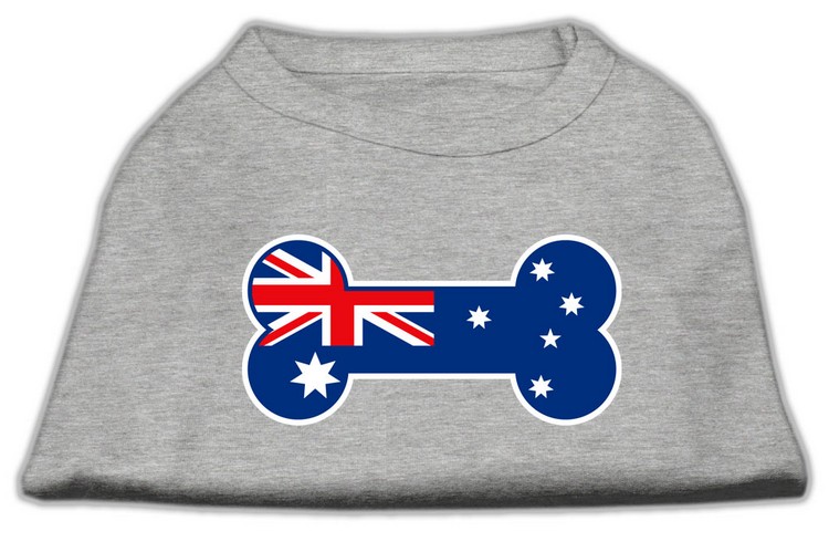 Bone Shaped Australian Flag Screen Print Shirts Grey XXL