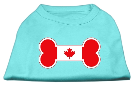 Bone Shaped Canadian Flag Screen Print Shirts Aqua L