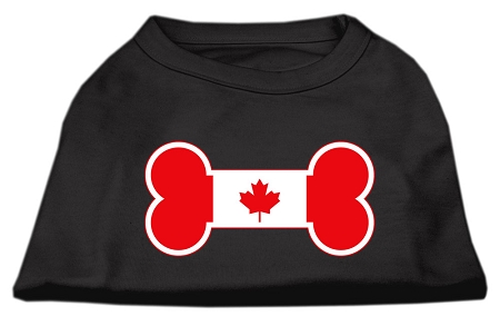 Bone Shaped Canadian Flag Screen Print Shirts Black L