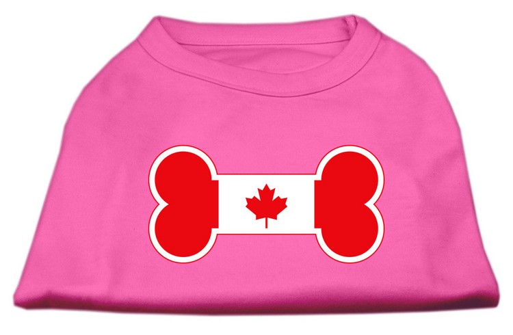 Bone Shaped Canadian Flag Screen Print Shirts Bright Pink XXXL