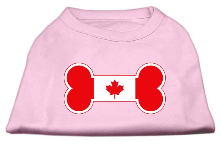 Bone Shaped Canadian Flag Screen Print Shirts Light Pink XXXL