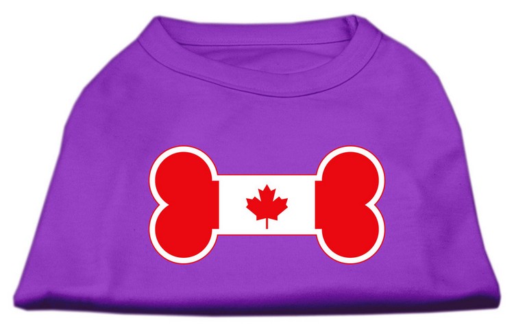 Bone Shaped Canadian Flag Screen Print Shirts Purple XXL