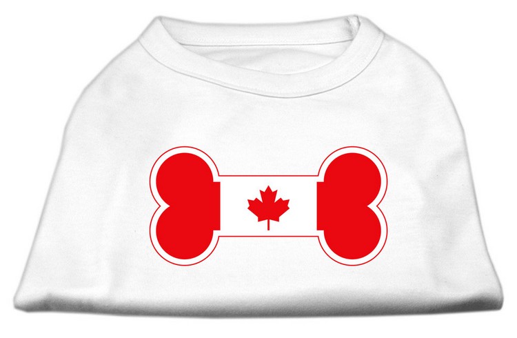 Bone Shaped Canadian Flag Screen Print Shirts White XXXL