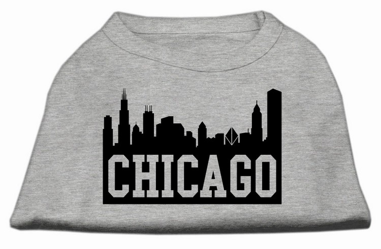 Chicago Skyline Screen Print Shirt Grey XS