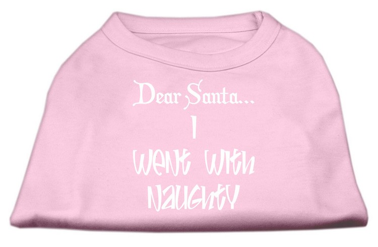 Dear Santa I Went with Naughty Screen Print Shirts Light Pink XXXL